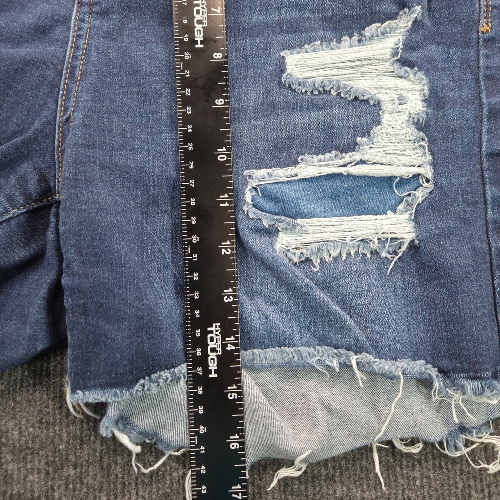 Judy Blue Distressed Denim Shorts 1XL Dark Wash Raw Hem Grunge Y2K - Picture 5 of 11